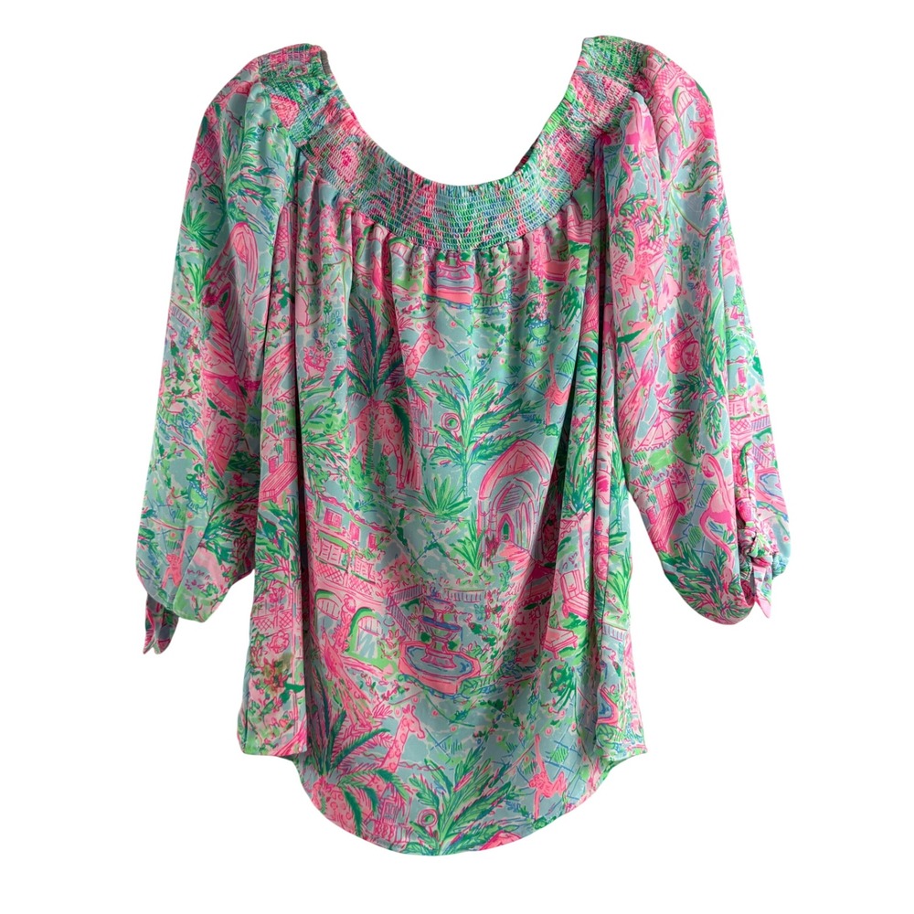 Lilly Pulitzer Off the Shoulder Top. Size M